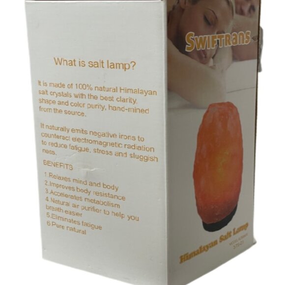 Natural Himalayan Salt Lamp Wooden Base Calming & Decorative Glow (5.5-6.7 lbs) - Picture 6 of 6